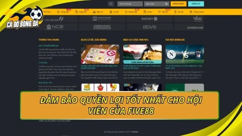 Đảm bảo quyền lợi tốt nhất cho hội viên của FIVE88